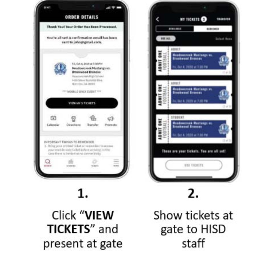 Instructions on how to view tickets